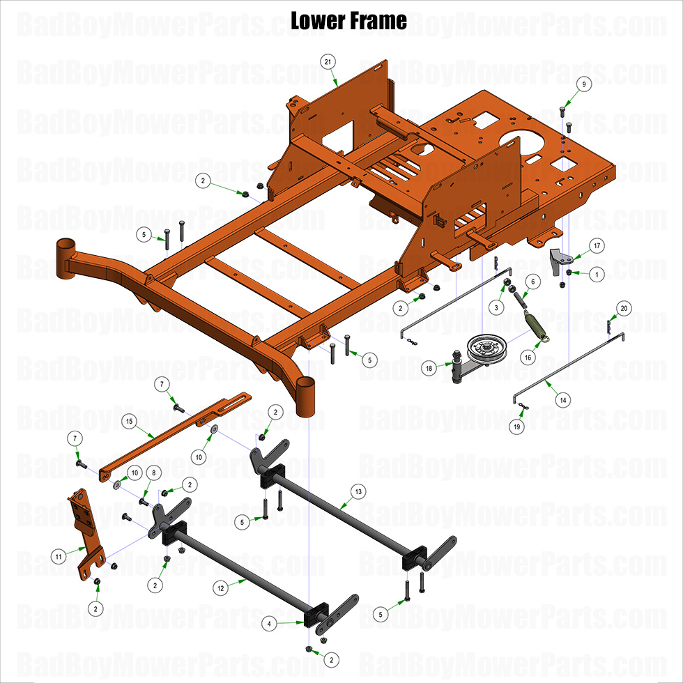 3977 - Bad Boy Mower Parts Lookup > 2025 > ZT Avenger > Lower Frame